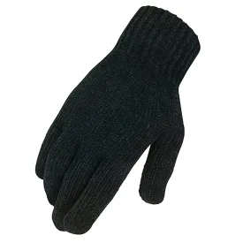 05 Size Heritage Chenille Knit Horse Stretchable Riding Gloves Black