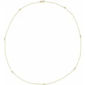 14K Yellow 1 3/4 CTW Natural Diamond 7-Station 24" Necklace