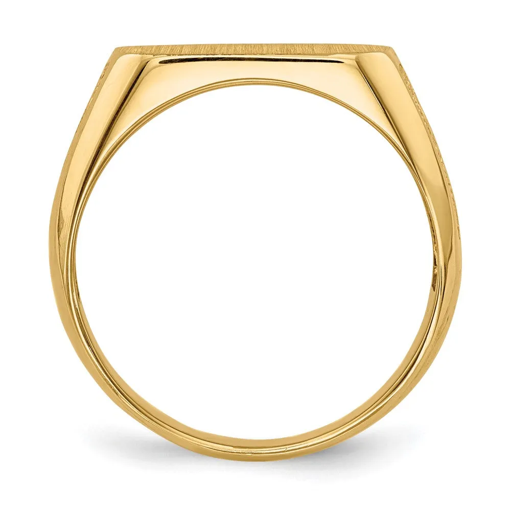 14KT Yellow Gold 6.5X12MM Signet Ring; Size 5