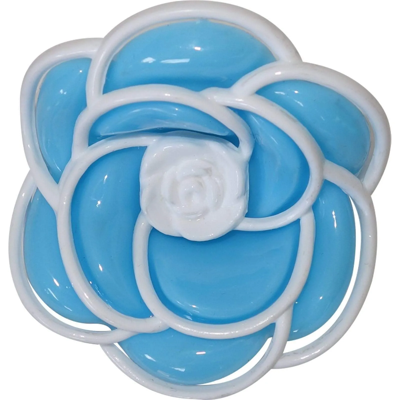 2 X Blue Flower Hair Claws Clips Combs Clamps Clasps Grips Girls Kid Accessories