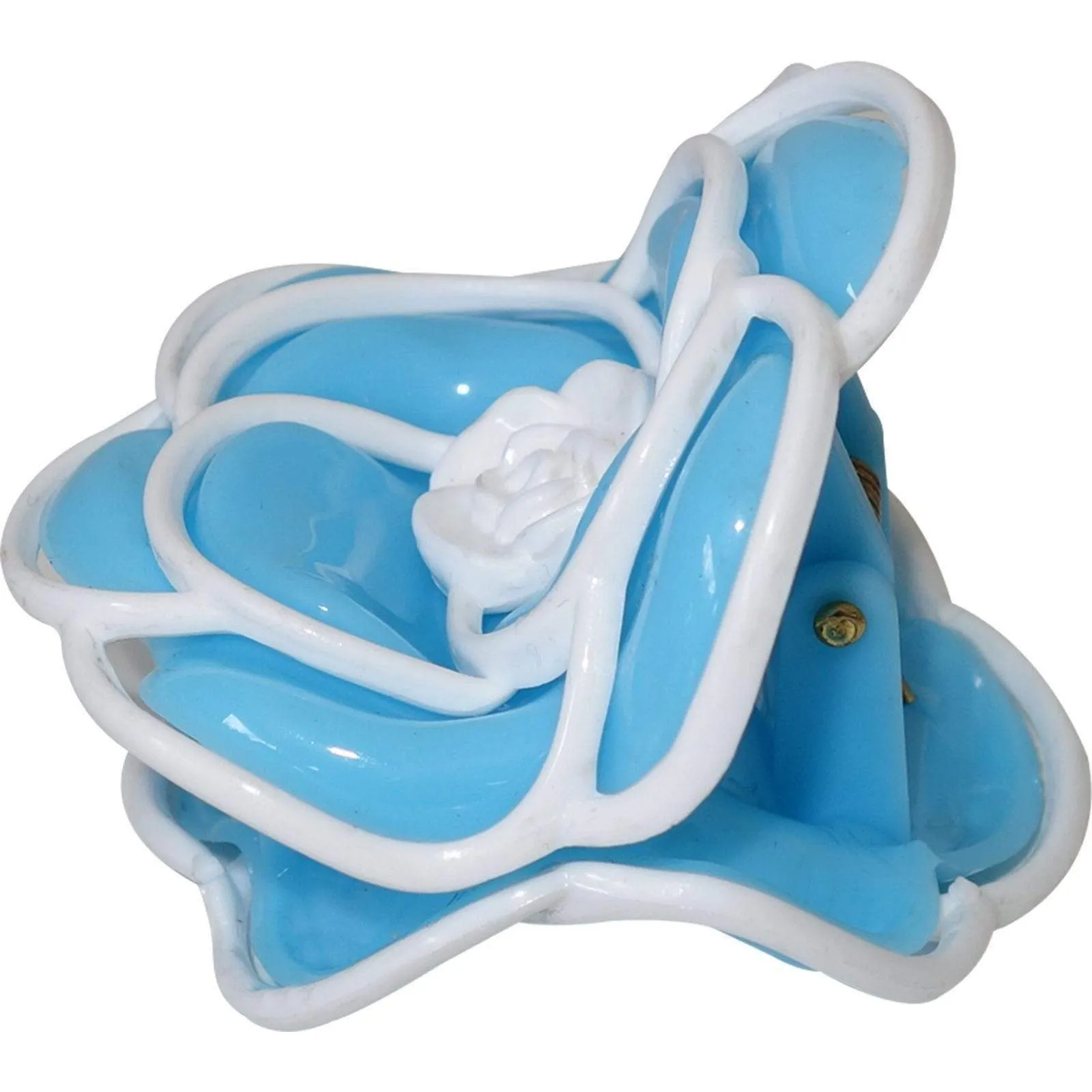 2 X Blue Flower Hair Claws Clips Combs Clamps Clasps Grips Girls Kid Accessories