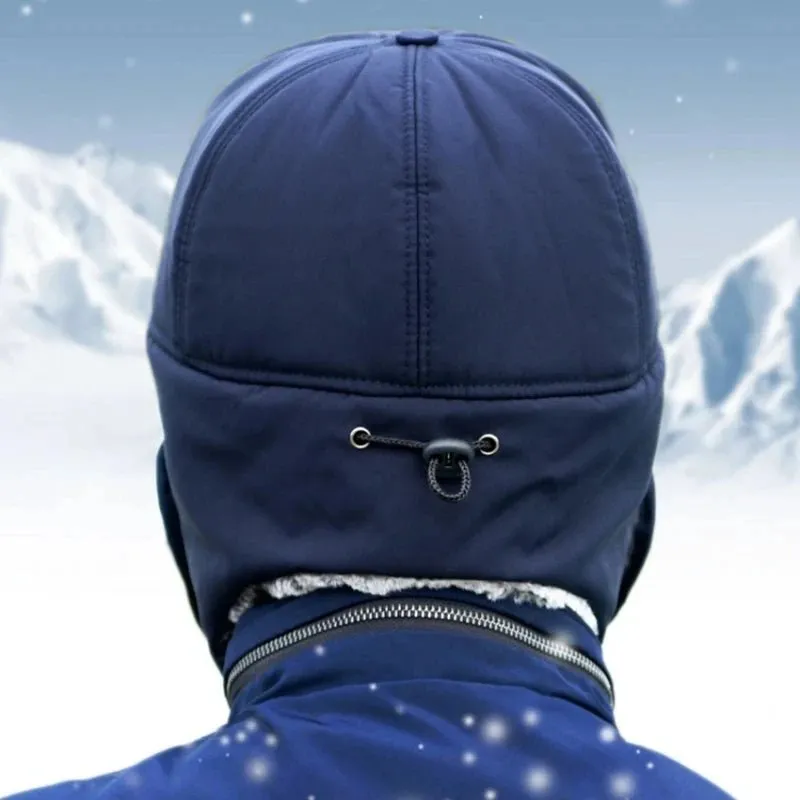 2024 Solid Color Winter Hat with Ear Flaps and Removable Face Covering – Warm, Stylish, and Unisex Cold Weather Gear