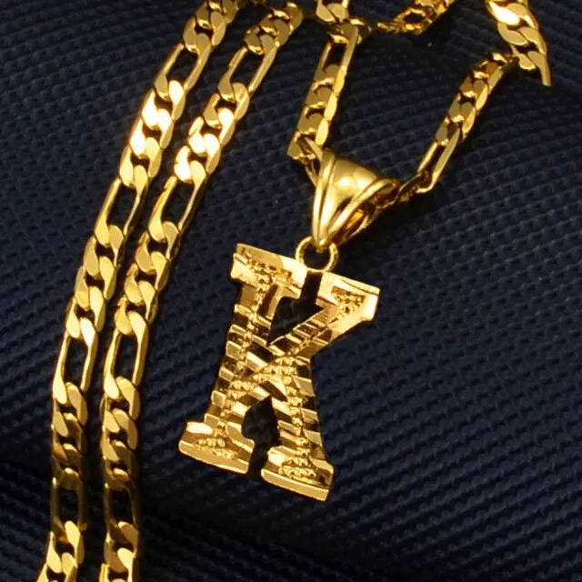 A-Z Letters Pendant Necklaces for Women Men
