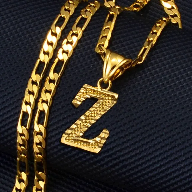 A-Z Letters Pendant Necklaces for Women Men