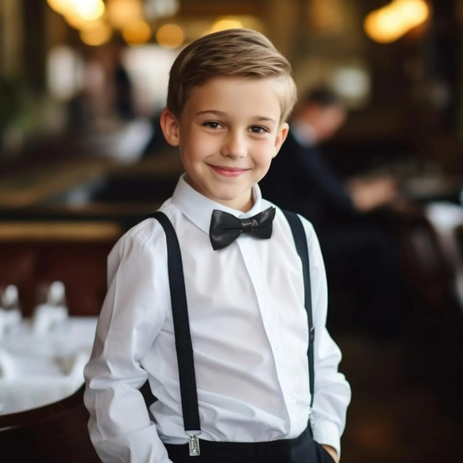 Adjustable Kids Bow Tie Pre-tied Bowtie Classic Solid Color Children Bow Tie Neck Bowtie for Kids Wedding Party Photo