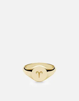 Astro Signet Ring, 14k Gold