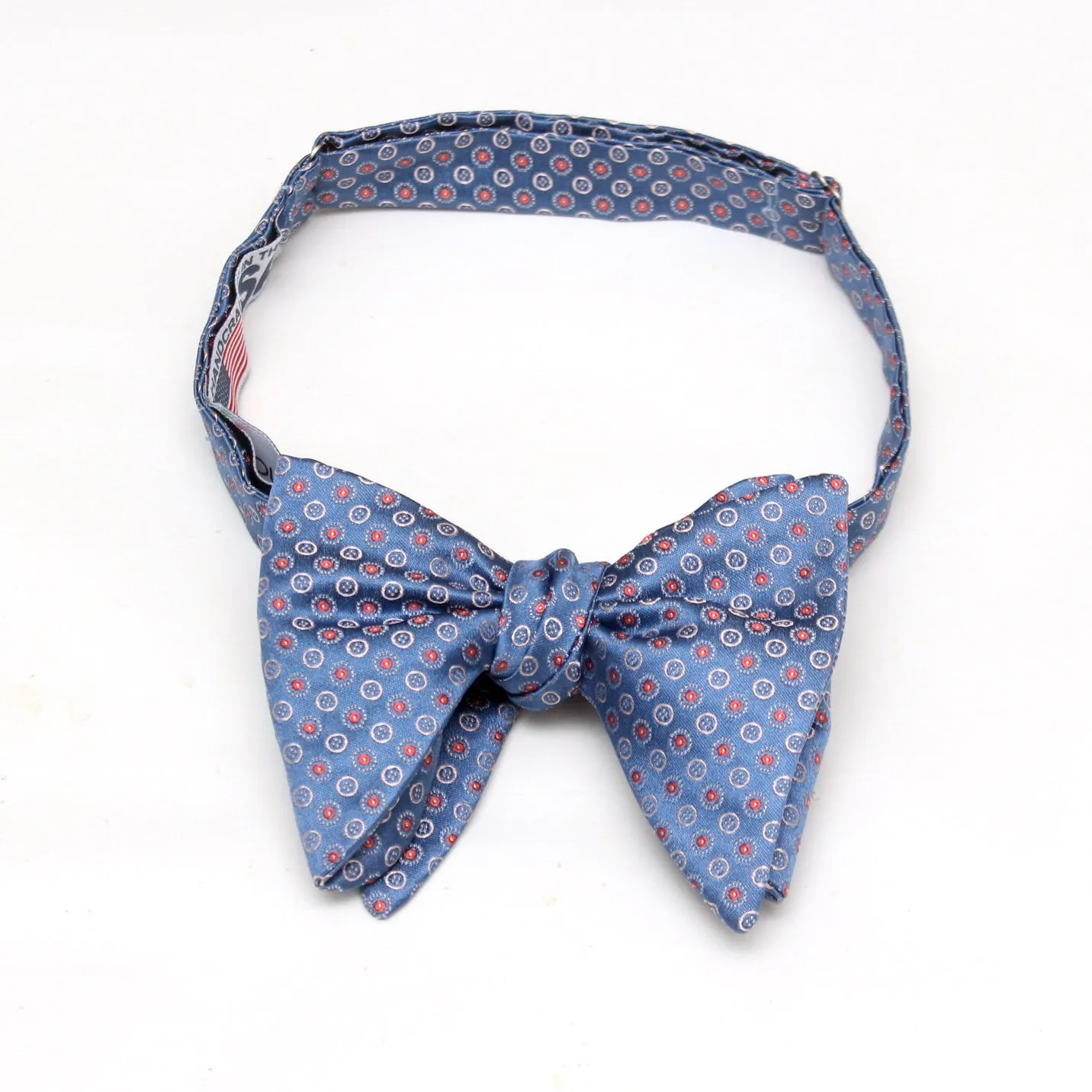 Big Butterfly Bow tie in Blue Polka Dots Silk Bow Tie