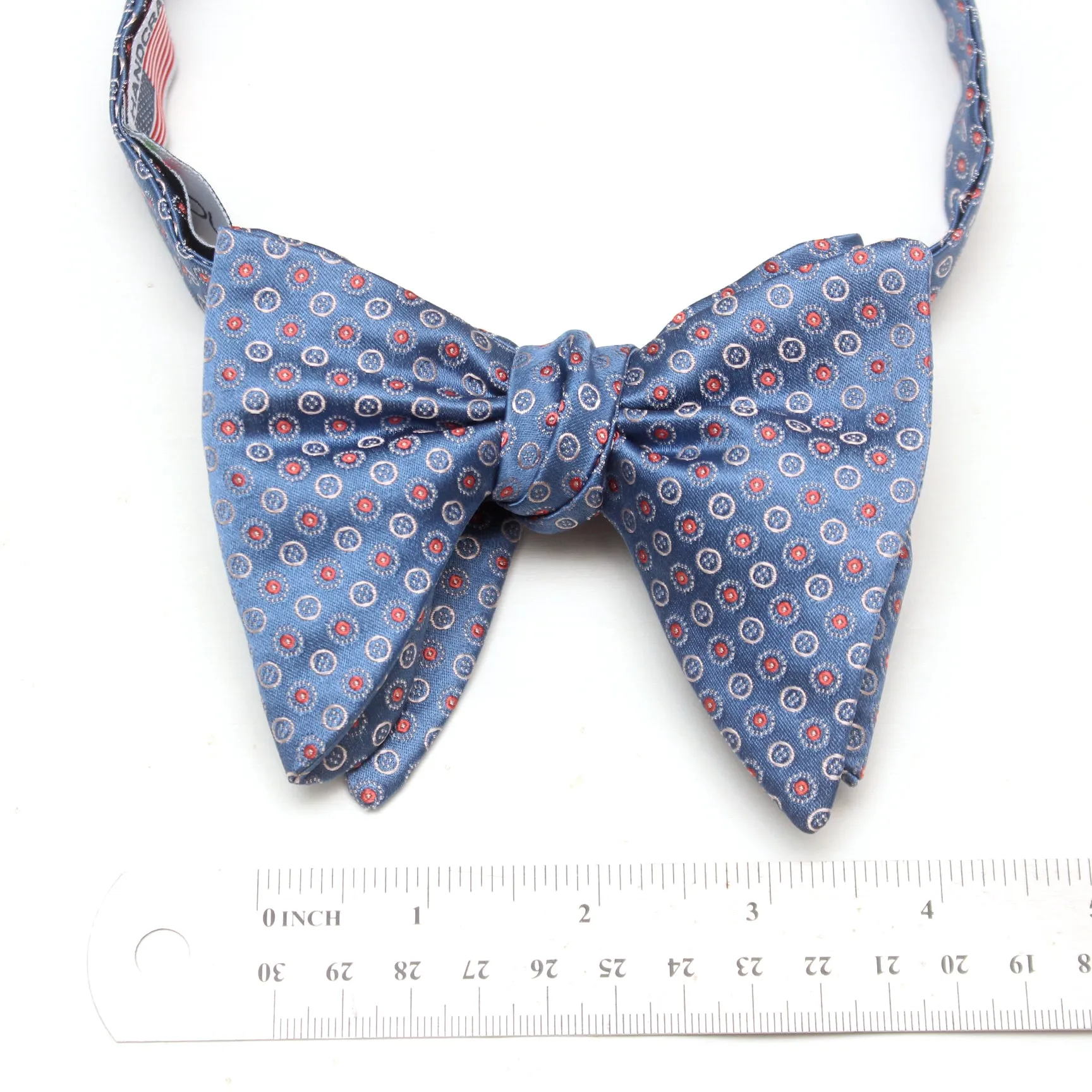 Big Butterfly Bow tie in Blue Polka Dots Silk Bow Tie
