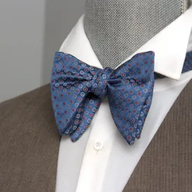 Big Butterfly Bow tie in Blue Polka Dots Silk Bow Tie