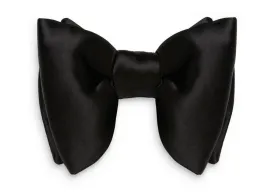 Black Silk Evening Bow Tie - The Butterfly