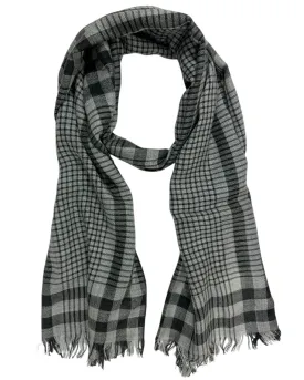 Brunello Cucinelli Scarf Black Gray Plaid - Cashmere Silk Shawl SALE