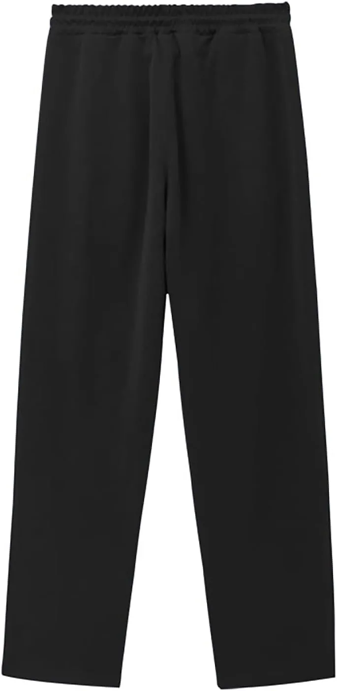 Casual Sweatpants for Men Side Button Elastic Waist Drawstring Active Running Jogging Pants Not Tear Away
