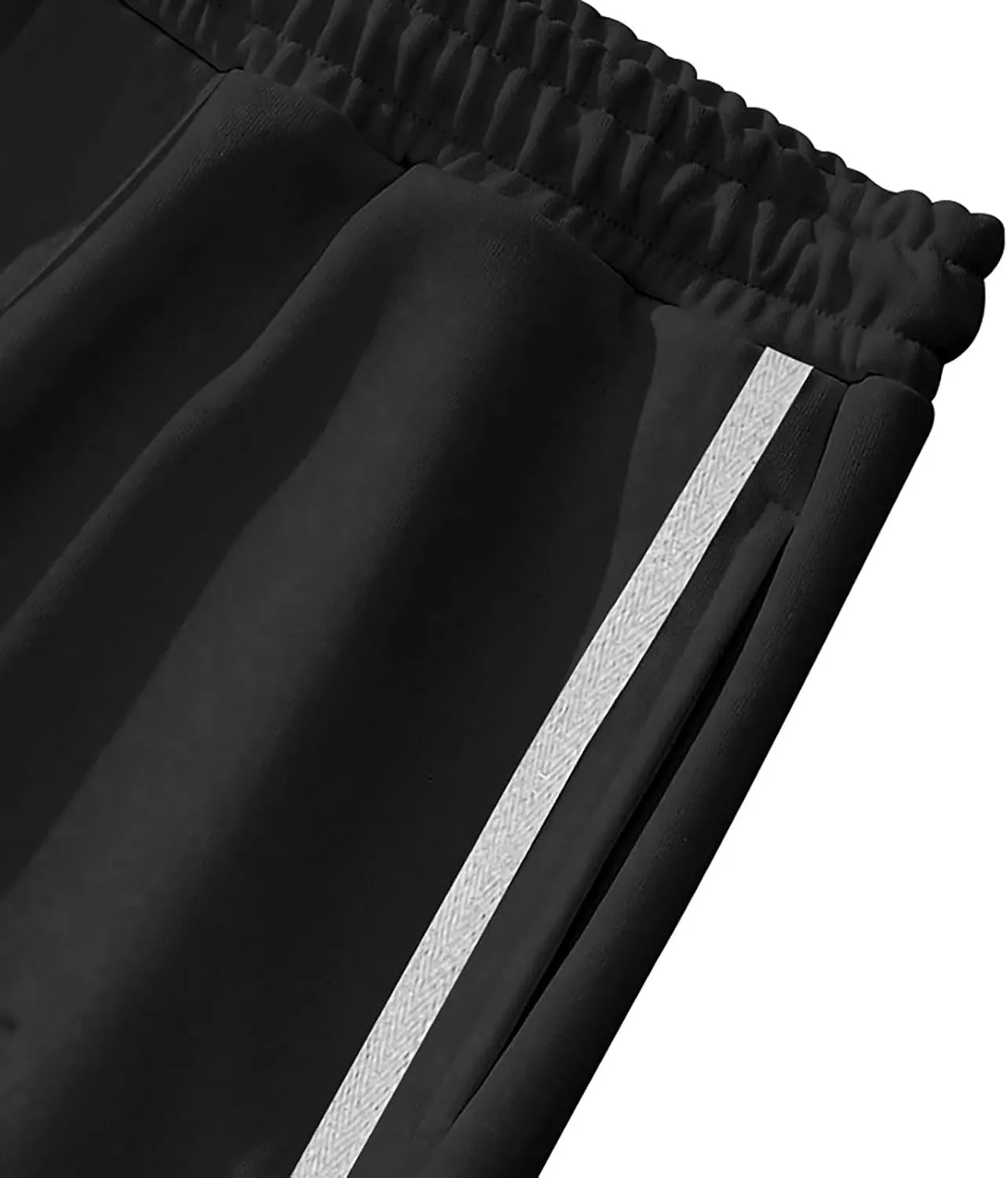 Casual Sweatpants for Men Side Button Elastic Waist Drawstring Active Running Jogging Pants Not Tear Away