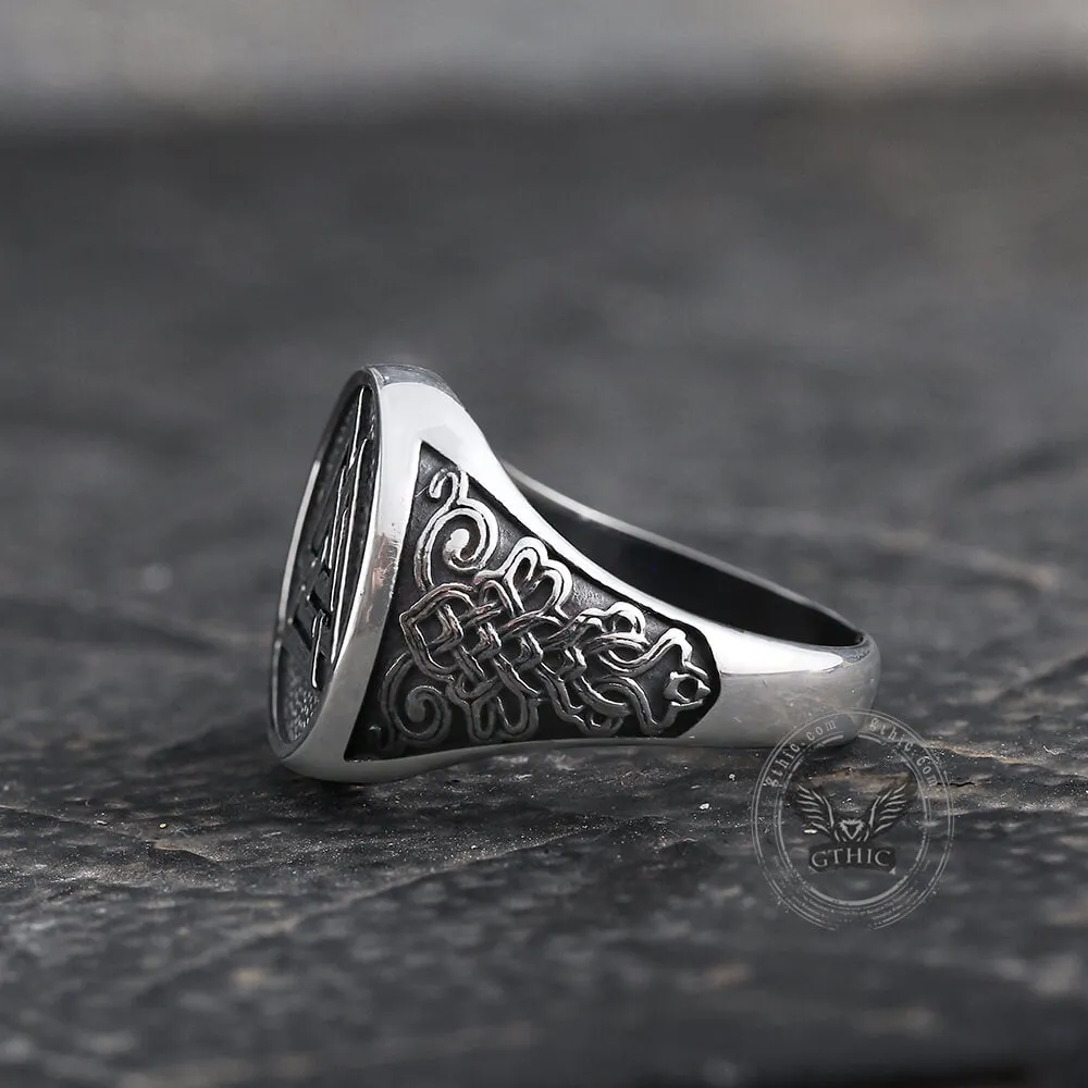 Celtic Knot Valknut Stainless Steel Viking Ring