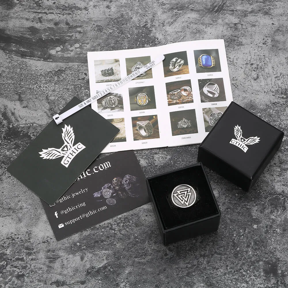 Celtic Knot Valknut Stainless Steel Viking Ring