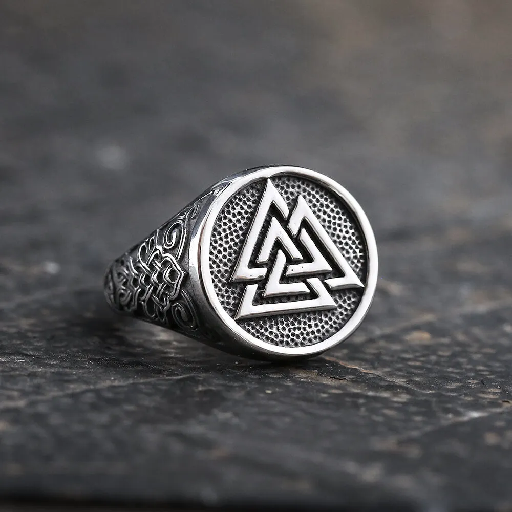 Celtic Knot Valknut Stainless Steel Viking Ring