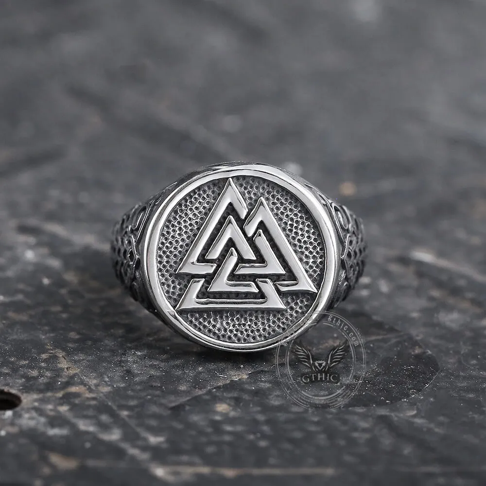 Celtic Knot Valknut Stainless Steel Viking Ring