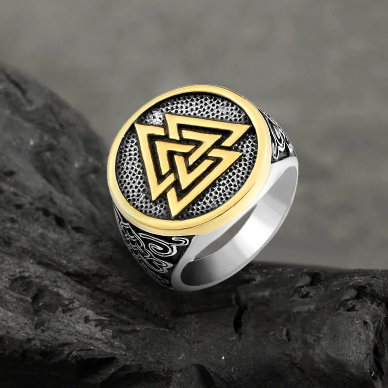 Celtic Knot Valknut Stainless Steel Viking Ring