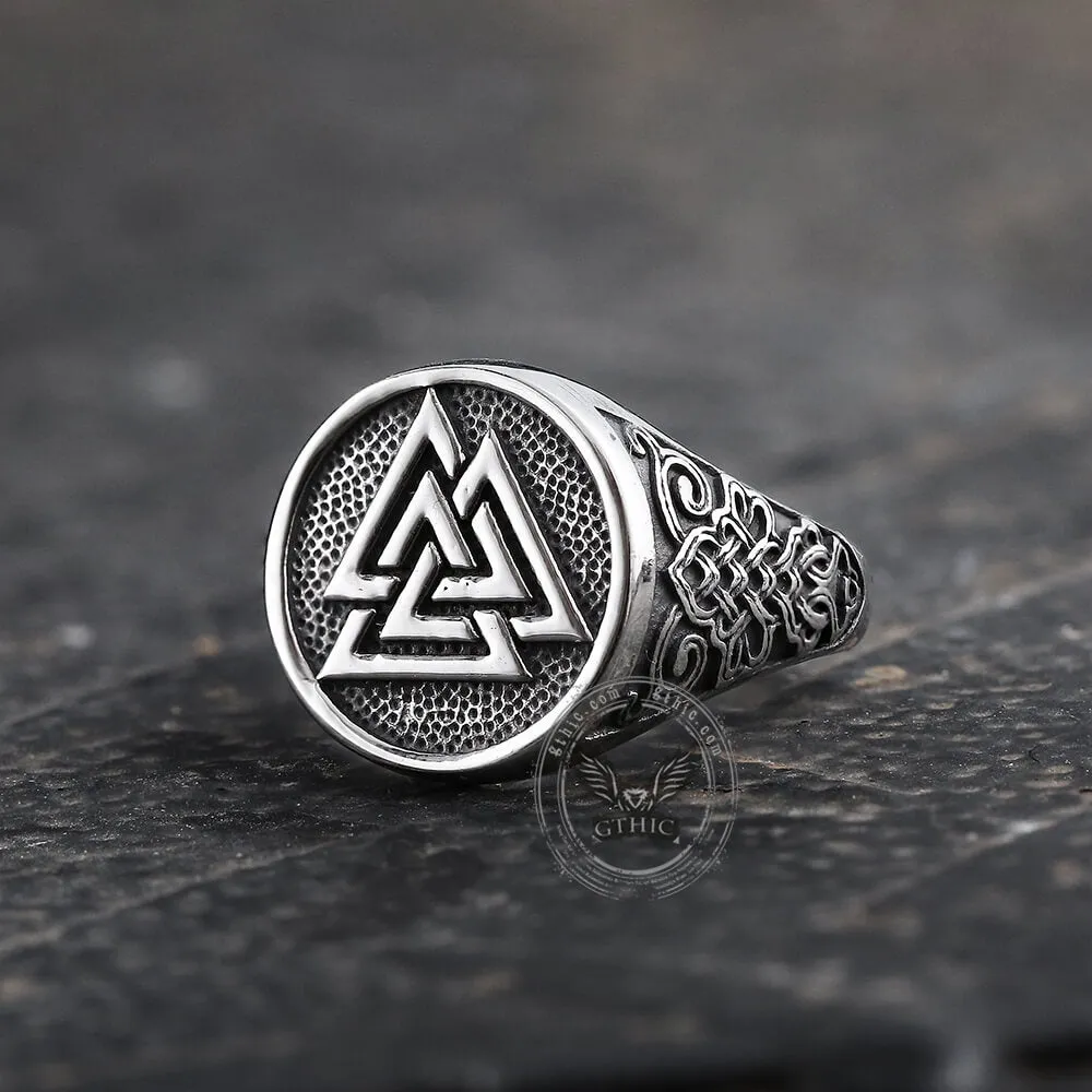 Celtic Knot Valknut Stainless Steel Viking Ring