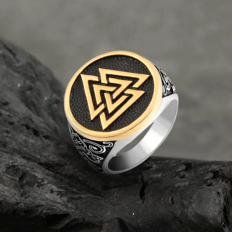 Celtic Knot Valknut Stainless Steel Viking Ring