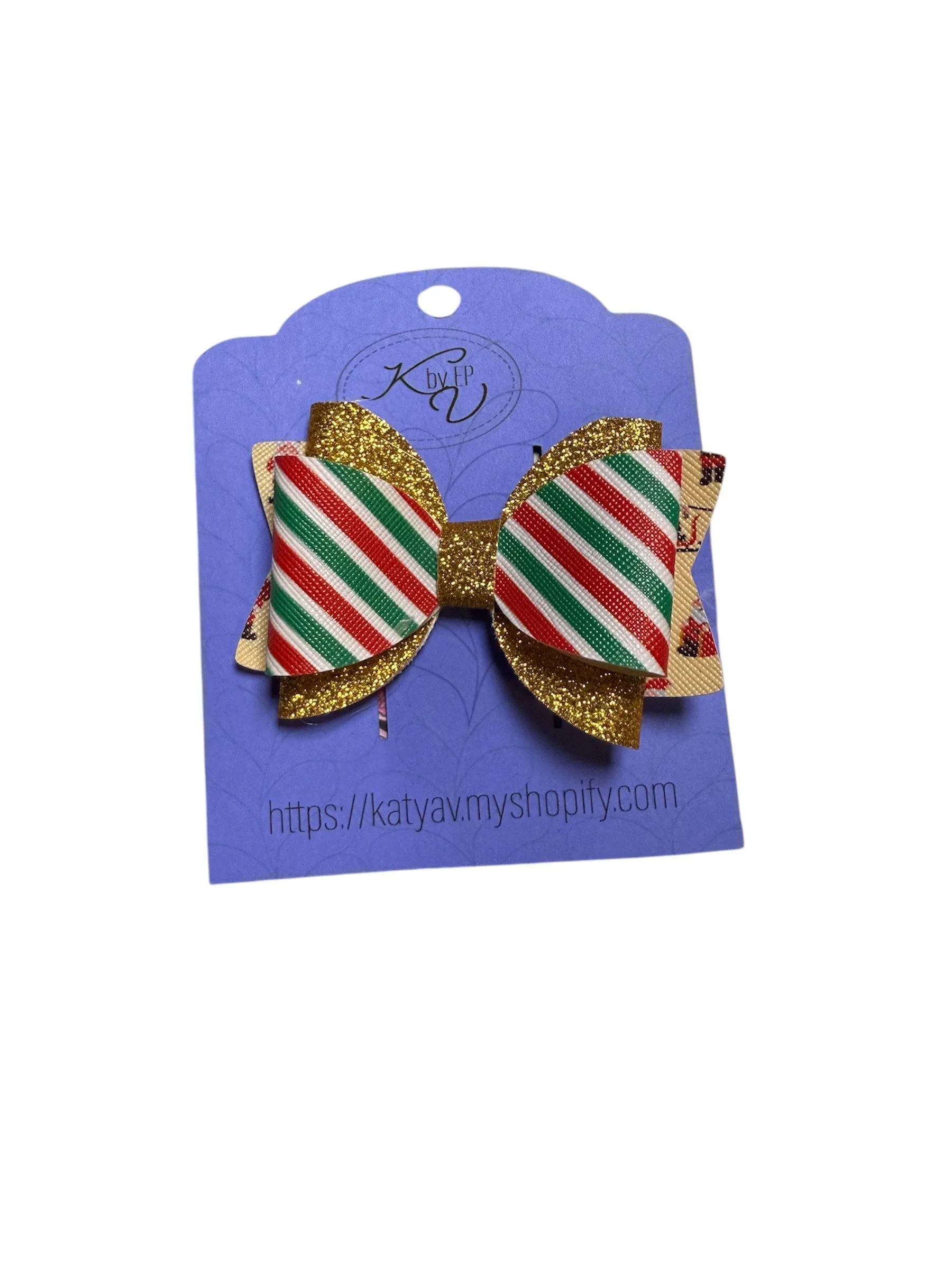 Christmas Vinyl Hair Bow Clip