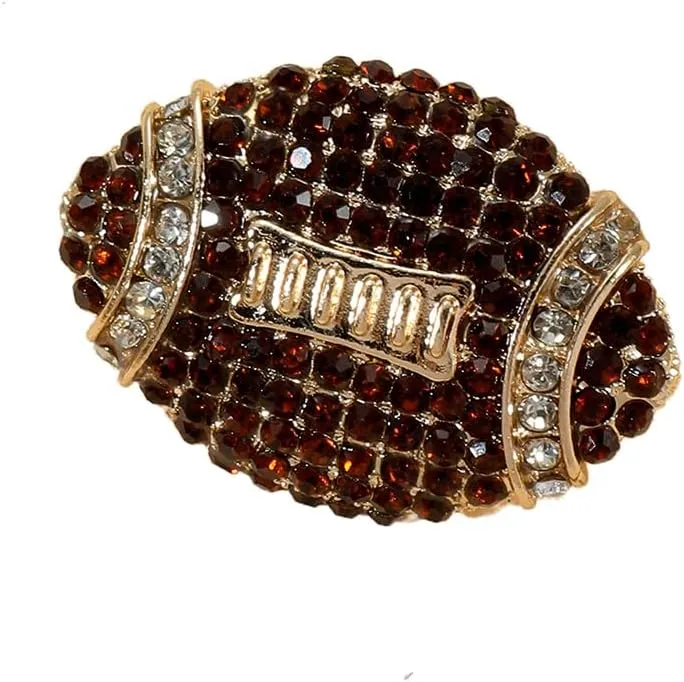 Crystal Football, American Ball Brooch Pin,Suit Stud, Shirt Studsfor women for menDainty Christmas Wedding Birthday Holiday Jewelry Unisex Clothing Accessories