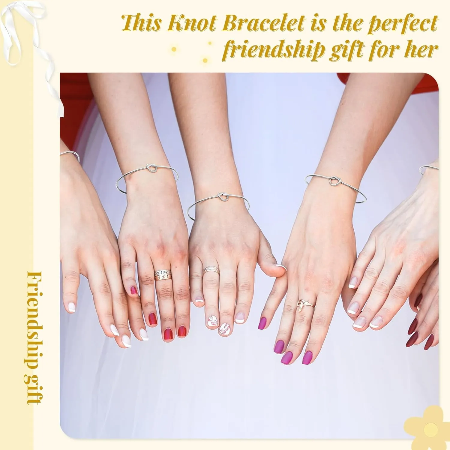 DEEKA 16 Pcs Bridesmaid Proposal Gifts, Pearl Hair Claw Clips & Bridesmaid Knot Bracelet Bachelorette Party Wedding Favors Bridal Party Present Hair Accessories for Women(Silver Bracelets)
