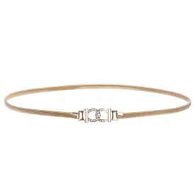 Elastic Skinny Waist Belt Gold Metal Stretchy Chain Dress Belts for Women Girls