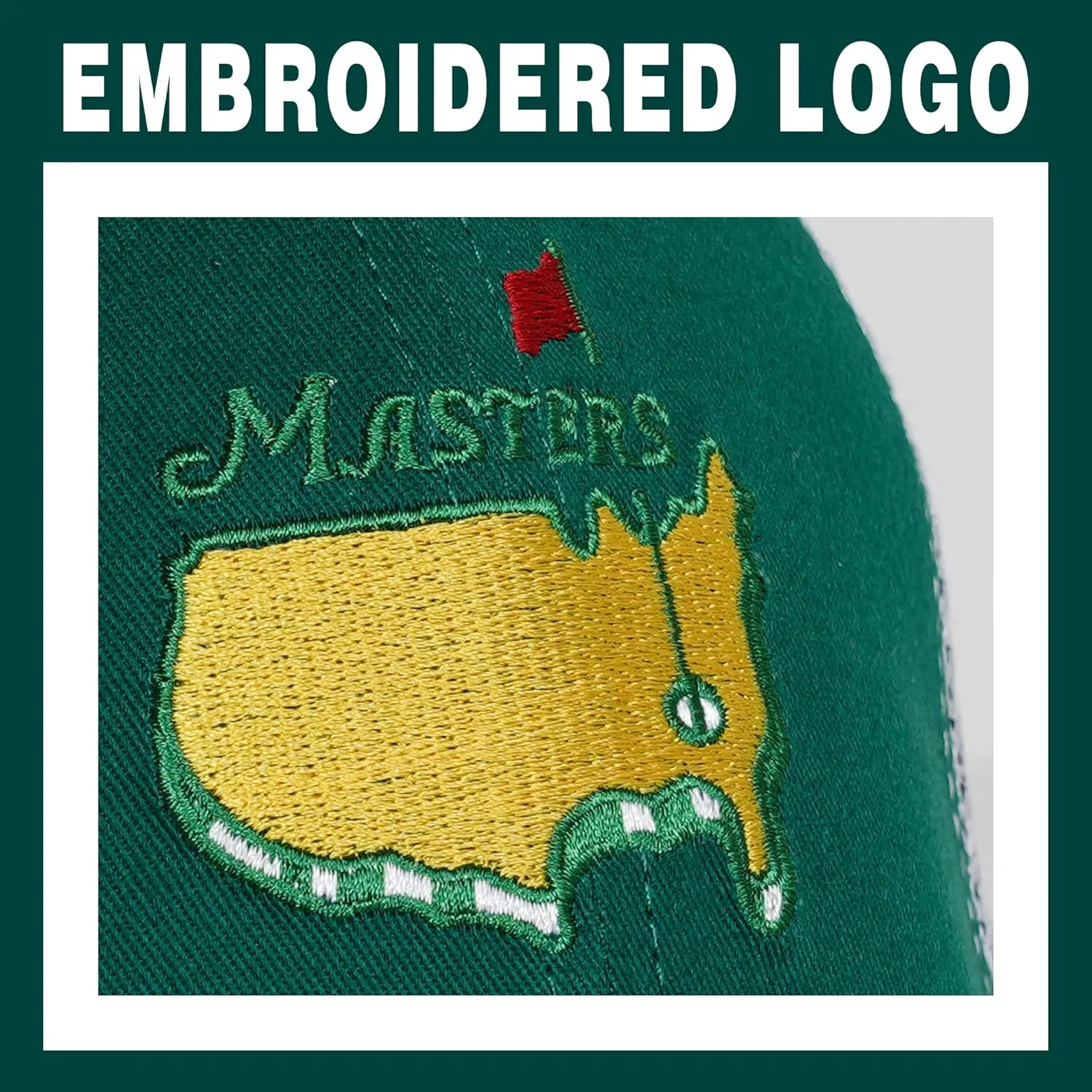 Embroidered Golf Hat for Men Women Green Hat Ball Baseball Cap