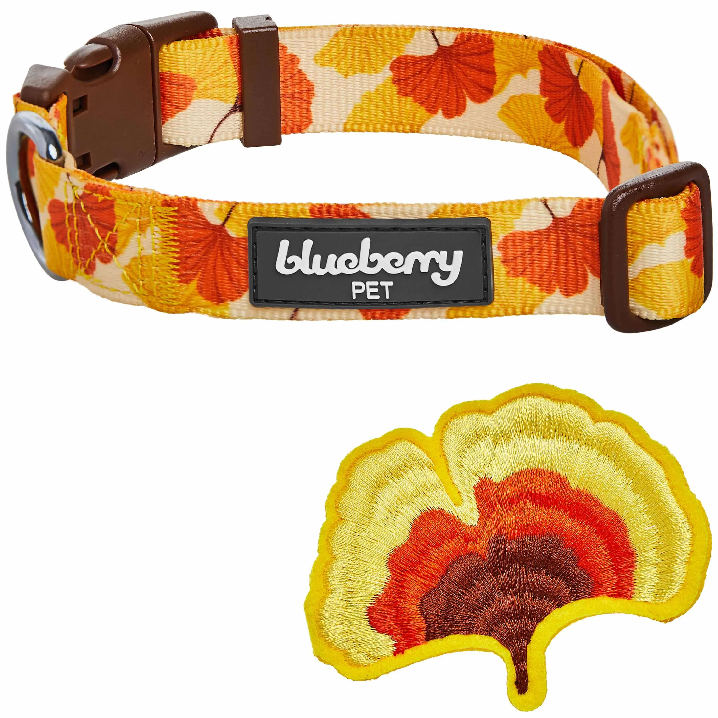 Fall Ginkgo Biloba Leaf Thanksgiving Dog Collar