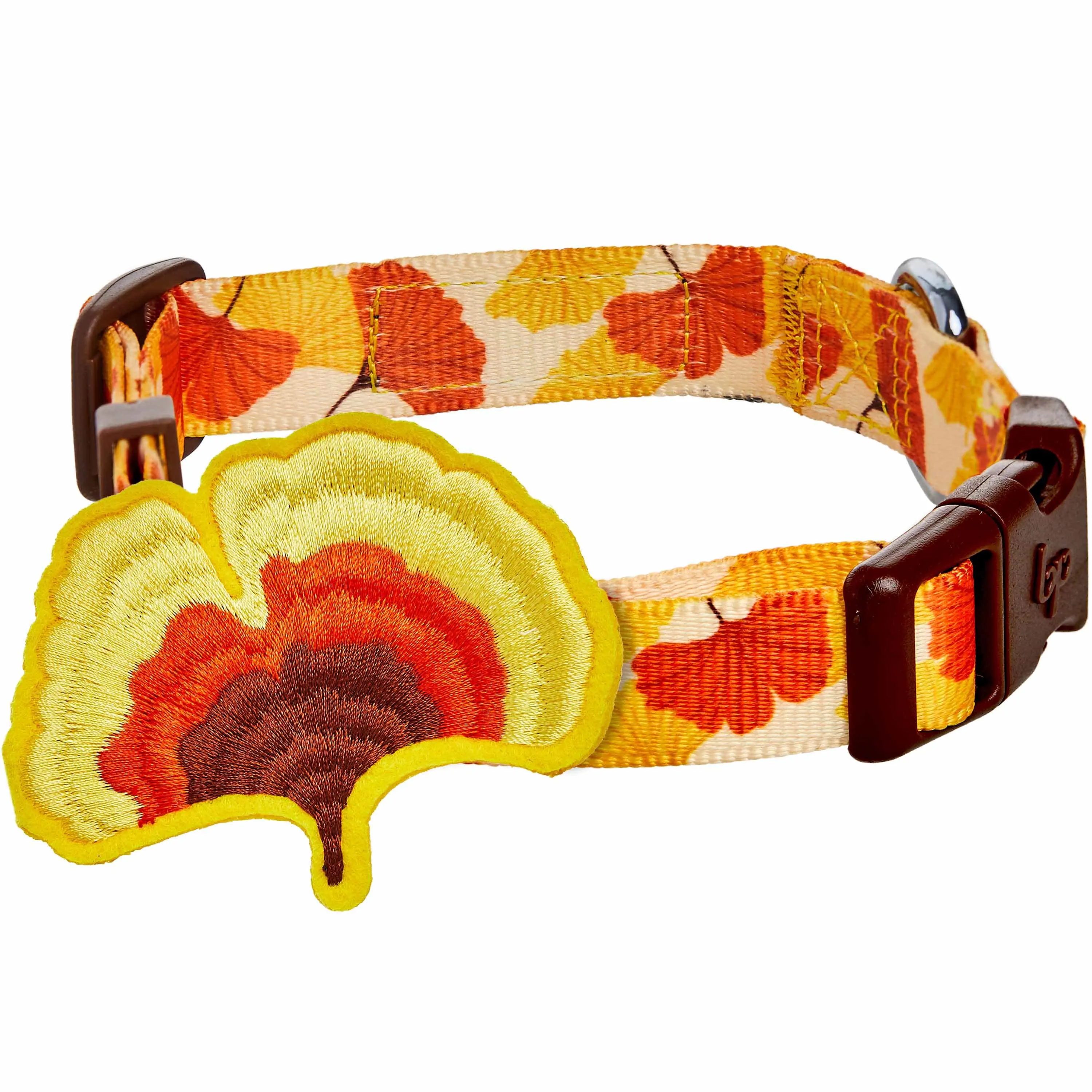 Fall Ginkgo Biloba Leaf Thanksgiving Dog Collar