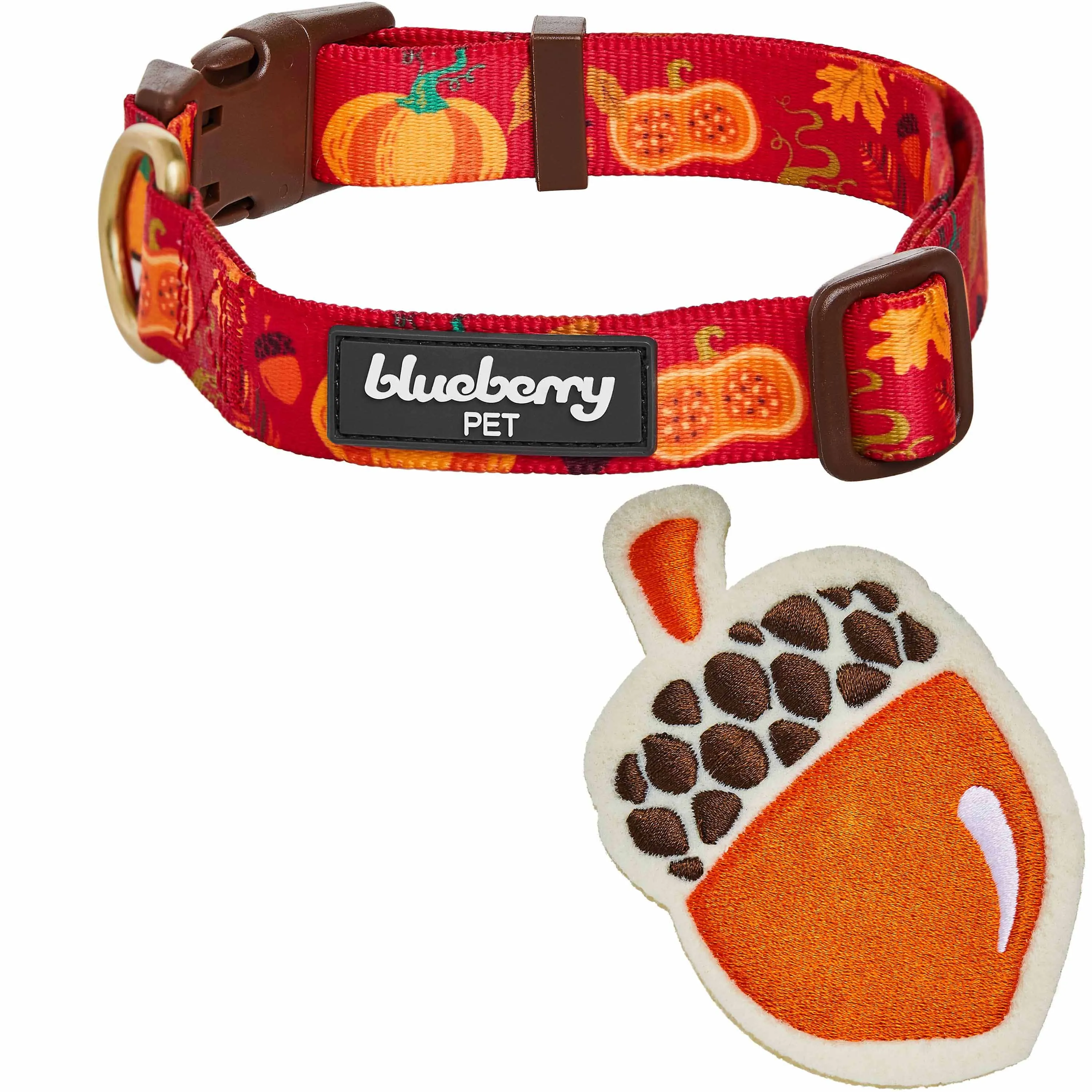 Fall Pumpkin and Acorn Thanksgiving Dog Collar