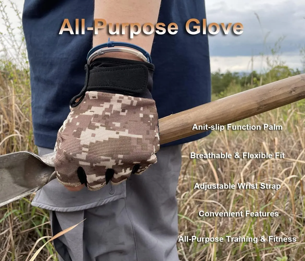 Fingerless Gloves - Tactical & Biking Gloves for Men & Women, Ideal for Airsoft, Fishing & Training