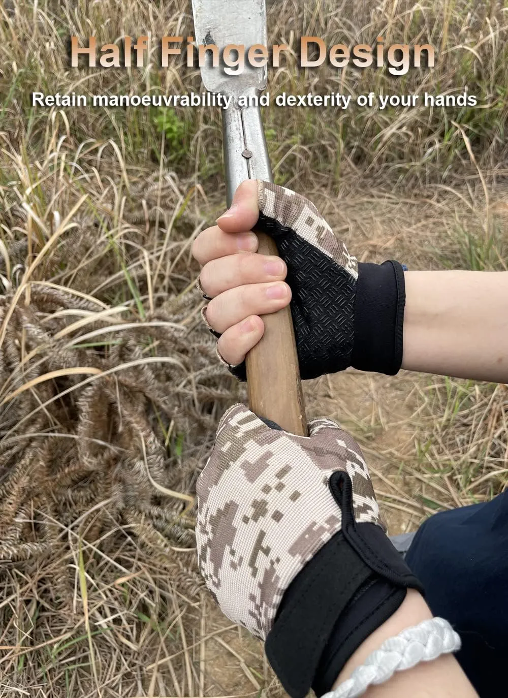 Fingerless Gloves - Tactical & Biking Gloves for Men & Women, Ideal for Airsoft, Fishing & Training