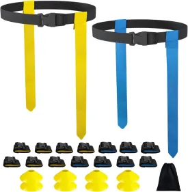 Flag Football Set, 8/14/28 Player Football Flags and Belts Set, Flag Football Belts for Youths, Adults