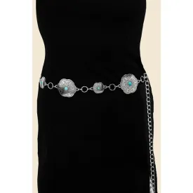 Floral Western Concho Chain Belt