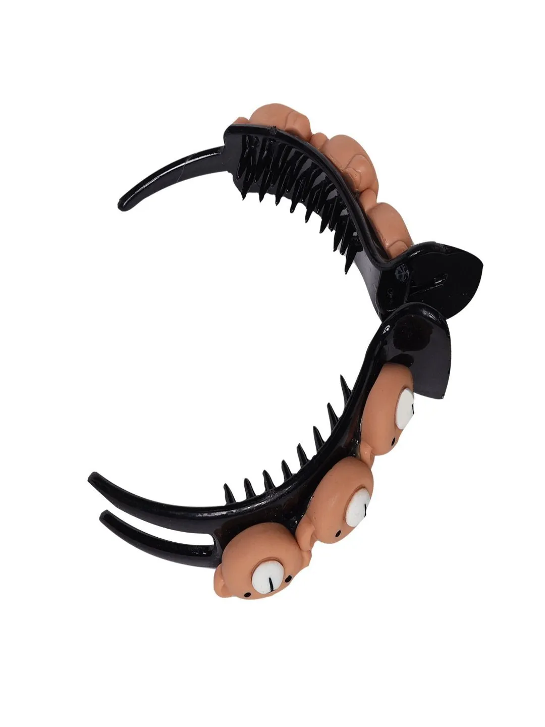 Fun and Whimsical Cute Bear Face Hair Claw Clip – Brown & Black