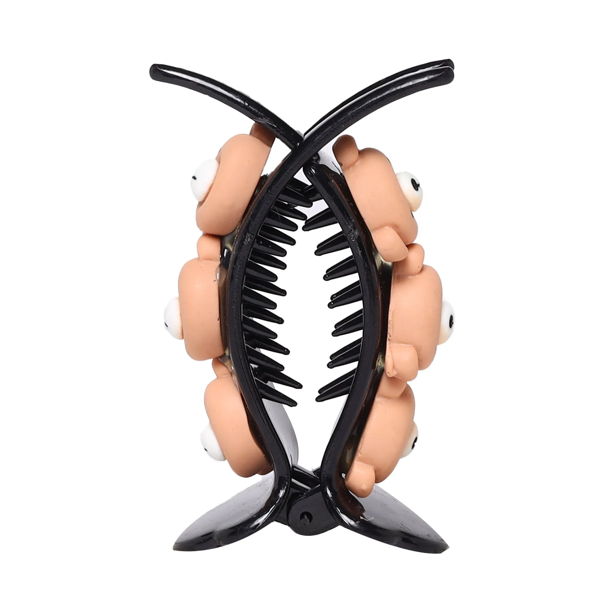 Fun and Whimsical Cute Bear Face Hair Claw Clip – Brown & Black
