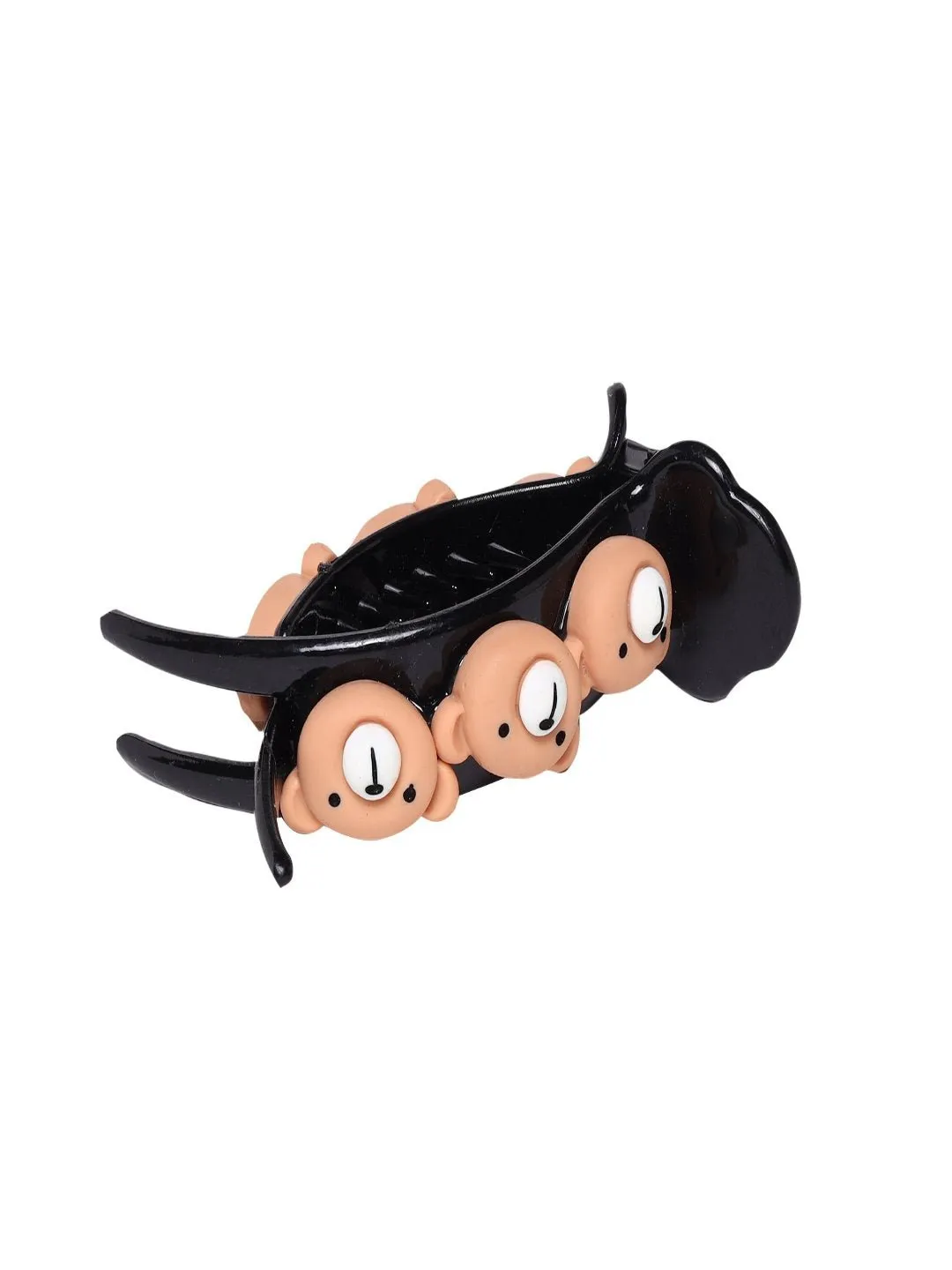 Fun and Whimsical Cute Bear Face Hair Claw Clip – Brown & Black