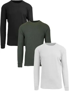Galaxy by Harvic Men's Long Sleeve Waffle Thermal Shirt 3-Pack