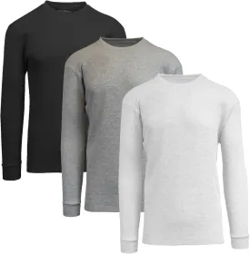 Galaxy by Harvic Men's Long Sleeve Waffle Thermal Shirt 3-Pack