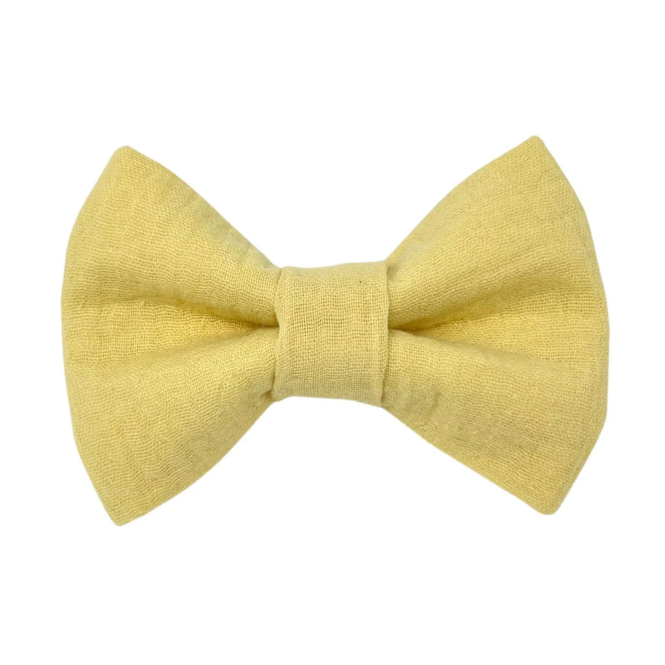 Gauze Dog Bow Tie - Lemon
