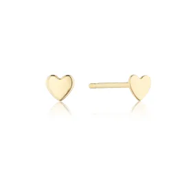Gold Tiny Heart Stud Earrings