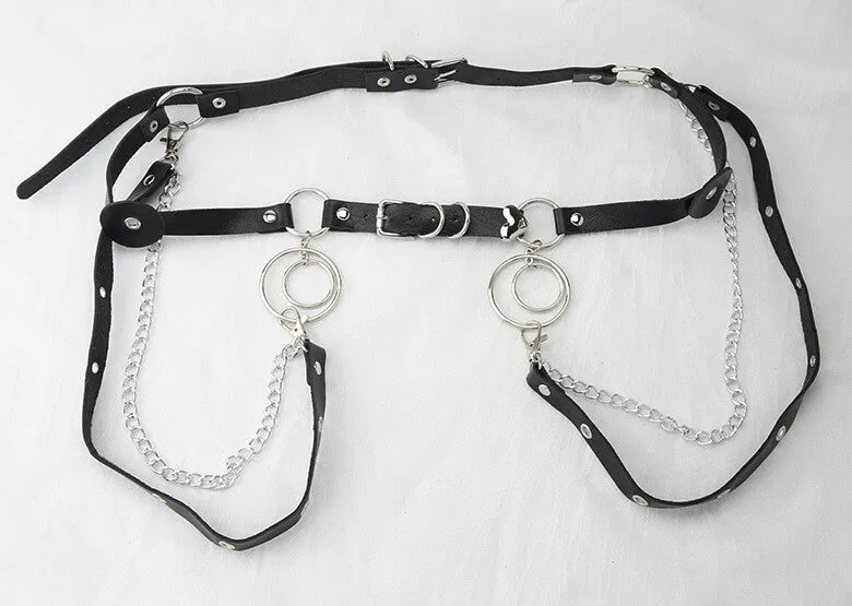 Gothic twinkle stars hearts body chain belt