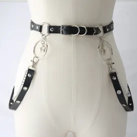 Gothic twinkle stars hearts body chain belt