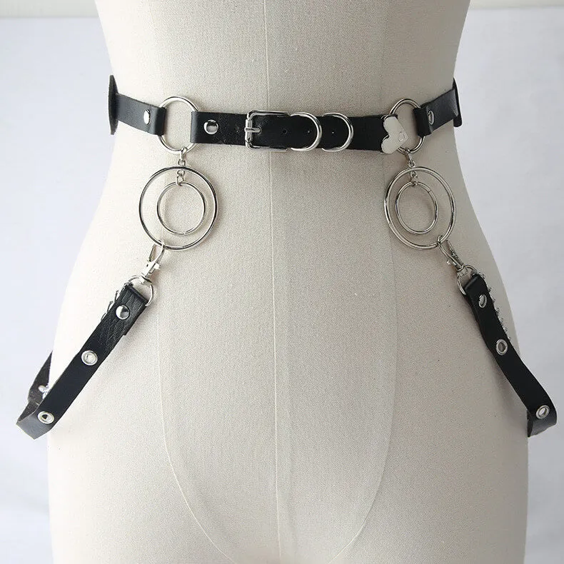 Gothic twinkle stars hearts body chain belt
