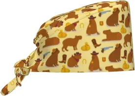 Hamster Who Likes Sports Working Caps with Sweatband Adjustable Tie Back Hat Headgear Beanie