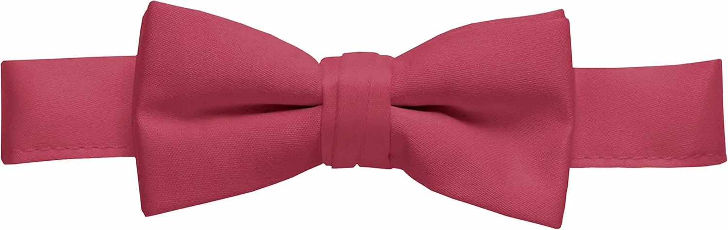 HOLD'EM Bow Tie For Boys and Baby Satin look Solid Color Adjustable Pre-tied