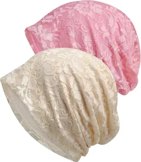 Lace Chemo Beanie Hat for Women Turban Cancer Cap Slouchy Hat
