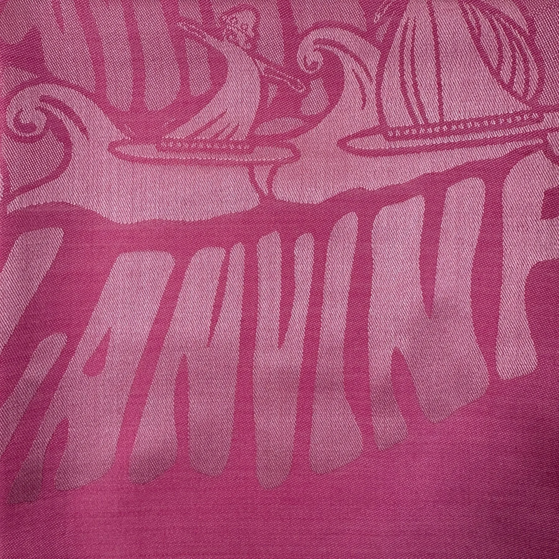 Lanvin Scarf Pink Island Logo Design - Extra Large Square Wool Silk Wrap